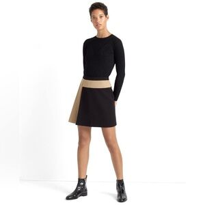 Club Monaco Wool Blend Colorblock Mod‎ Mini Skirt Sz 12 Retro Fall Chic Style